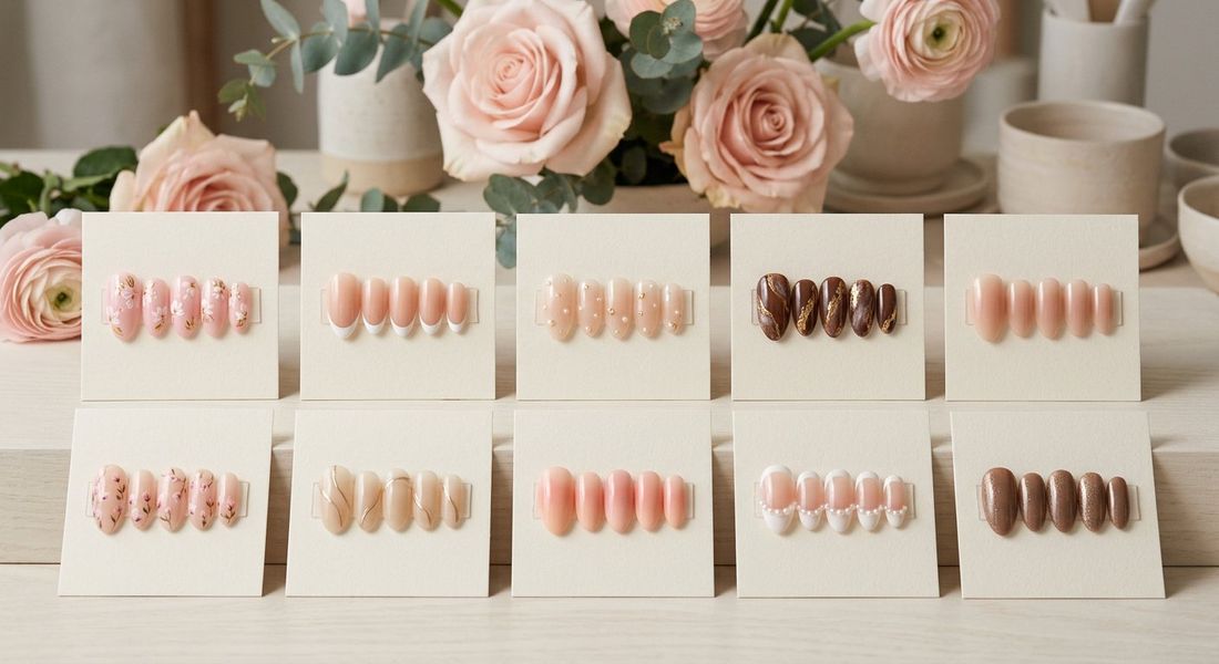 Finished press-on nail sets